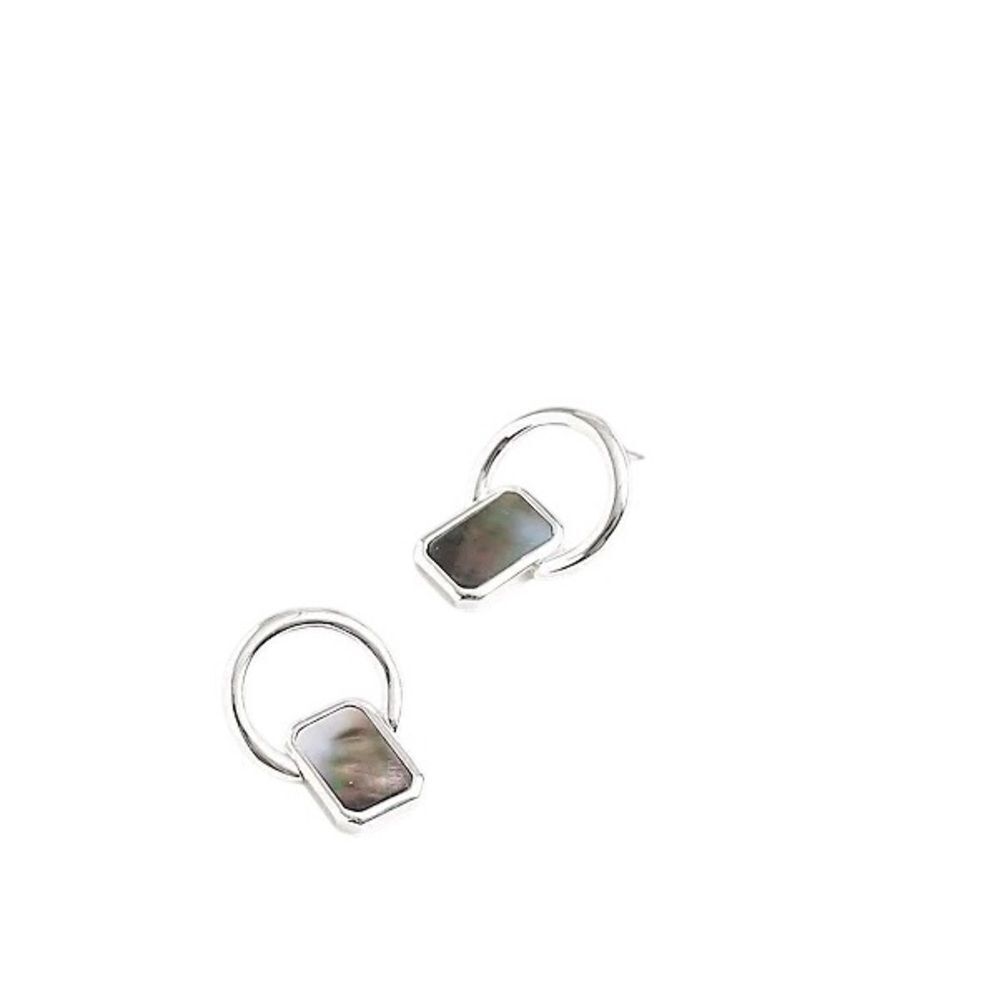 Madewell Polished Silver Shell Door Knocker Earrings